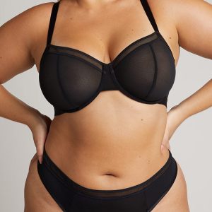 Sieve Balconette Bra in Black
