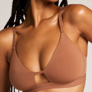 Cloud Cotton Cutout Bra in Fawn