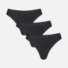 Thumbnail image #1 of Cloud Cotton Low Thong in Black (Pack)