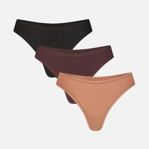 Cloud Cotton Low Thong in Deep (Pack)