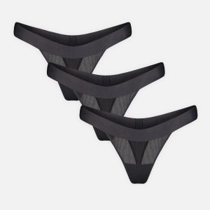 Sieve Thong in Black (Pack)