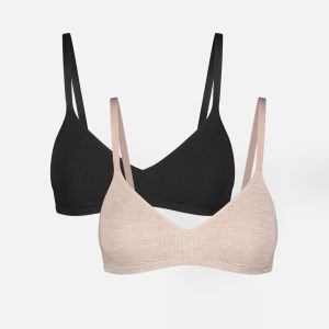 Whipped Non-Wire Bra in Sand + Black (Pack)