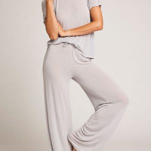 Fino Featherweight Cashmere Track Pant in Heather Grey