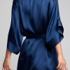 Thumbnail image #4 of Eclipse Washable Silk Mini Robe in Navy