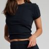 Thumbnail image #3 of Pointelle Baby Tee in Black