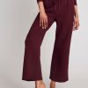 Thumbnail image #1 of Waffle Knit Cropped Track Pant in Garnet