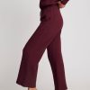 Thumbnail image #2 of Waffle Knit Cropped Track Pant in Garnet