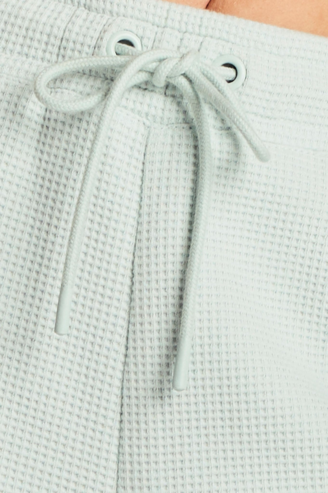 Waffle Knit Cropped Track Pant in Mist
