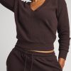 Thumbnail image #1 of Waffle Knit Deep V in Ganache