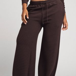 Waffle Knit Track Pant in Ganache