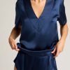 Thumbnail image #1 of Eclipse Washable Silk V-Top in Navy