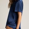 Thumbnail image #3 of Eclipse Washable Silk V-Top in Navy